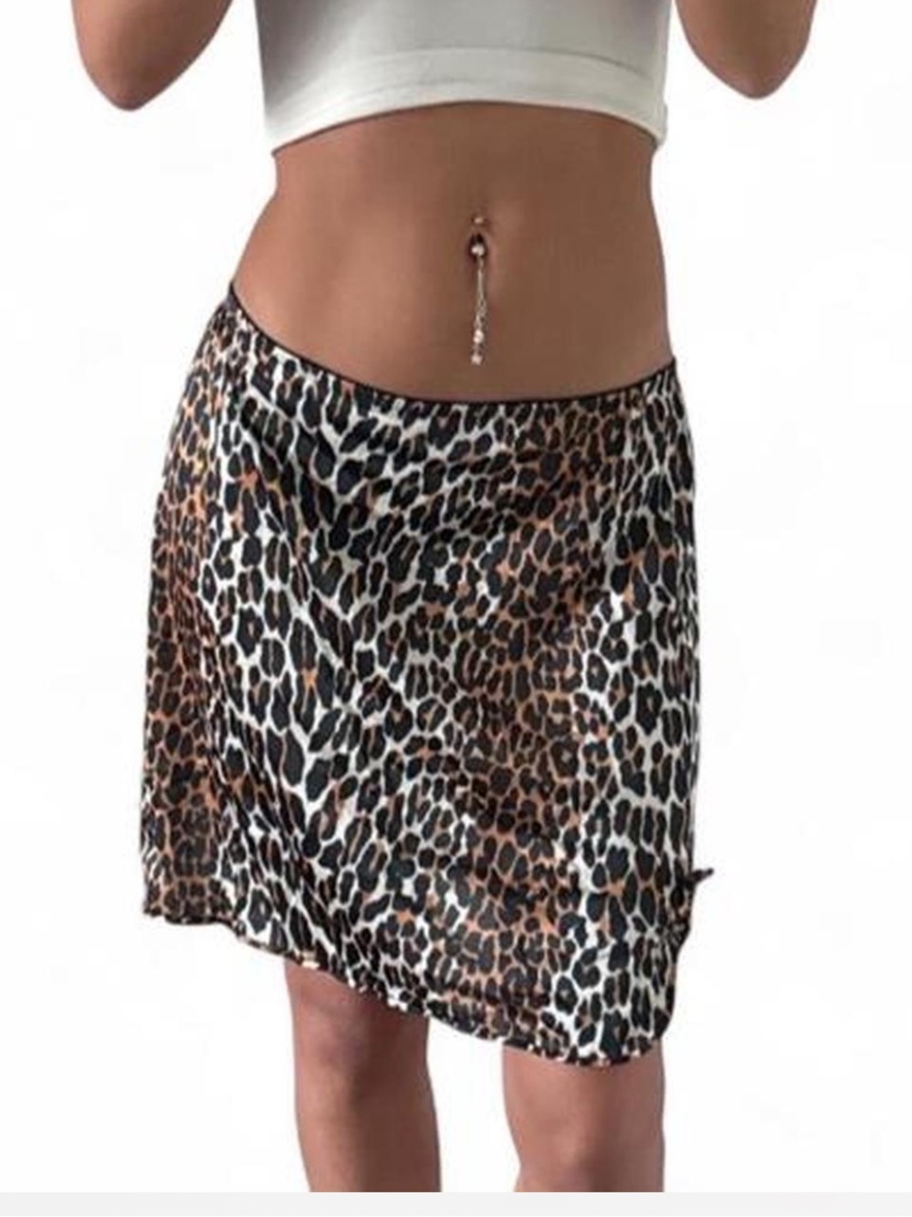 Vanity Fair Leopard Print Skirt - Brown/Black/Cream